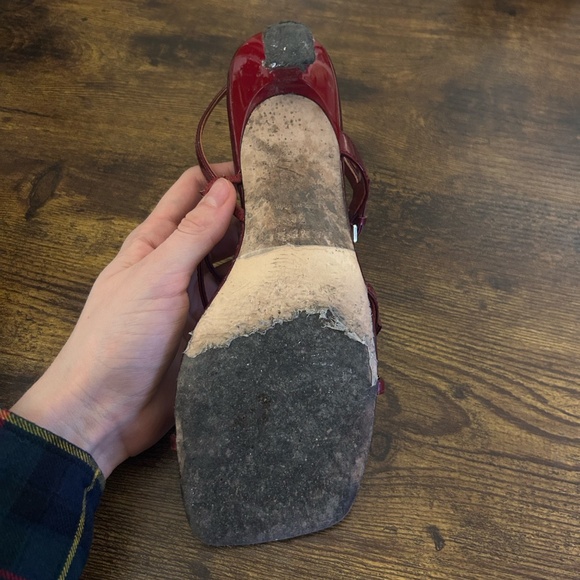 sandro red strappy heels - Picture 4 of 4